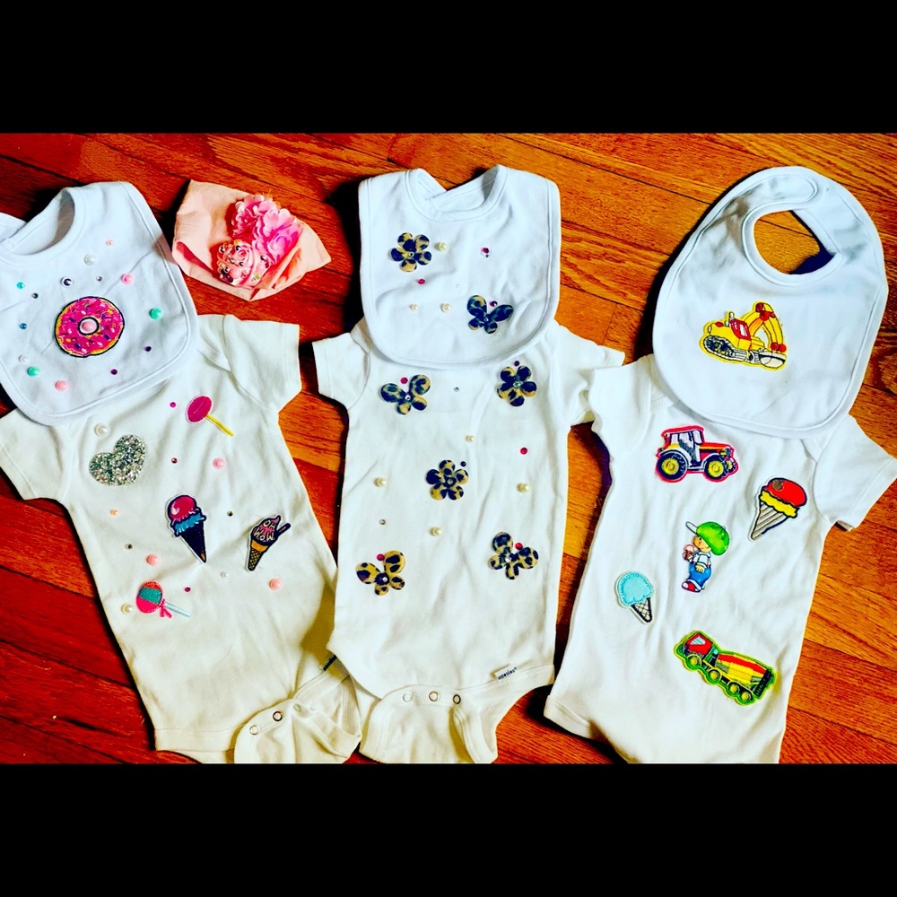 Onesies with bib to match sets